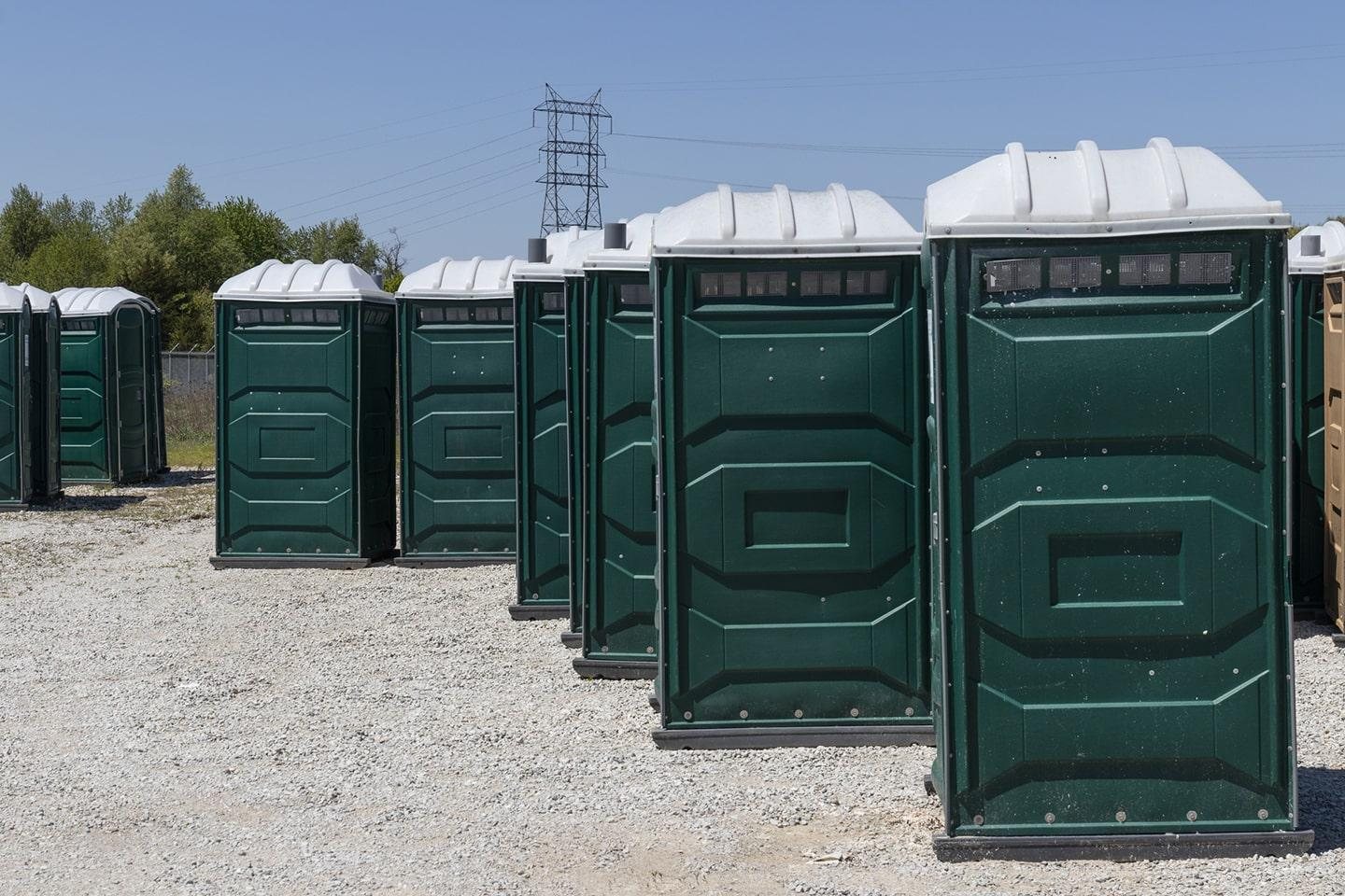 O'Fallon Porta Potty Rentals unit staging and cleaning yard