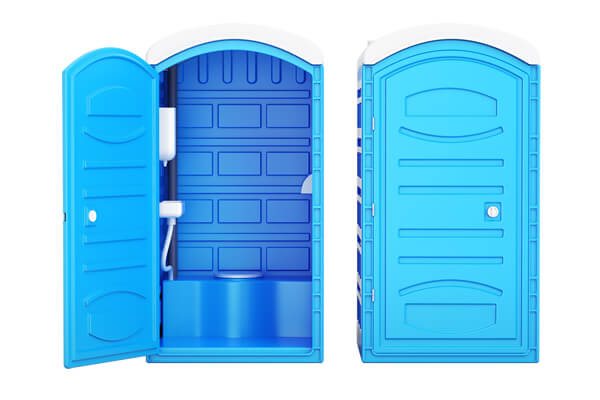 Interior view of a deluxe portable toilet unit